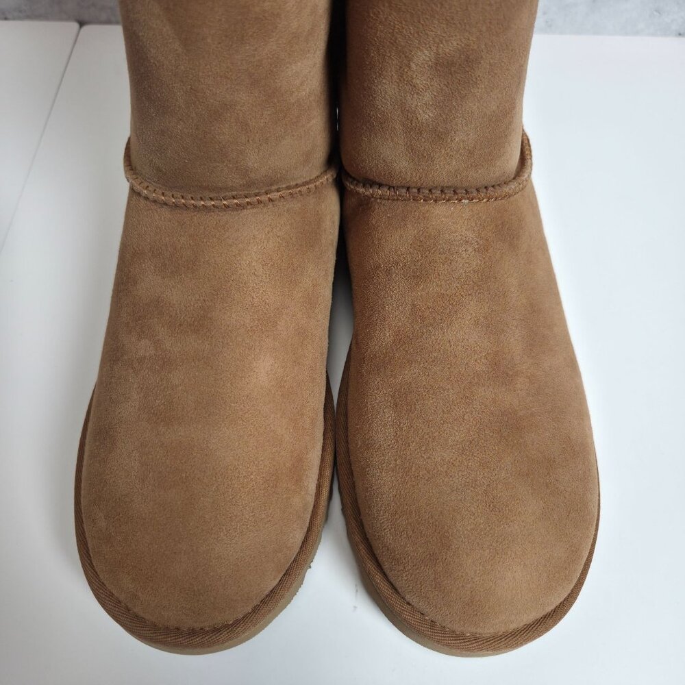 UGG W Bailey Bow II Boots Womens Size 8 Tan Sheepskin Suede Winter - Picture 5 of 9